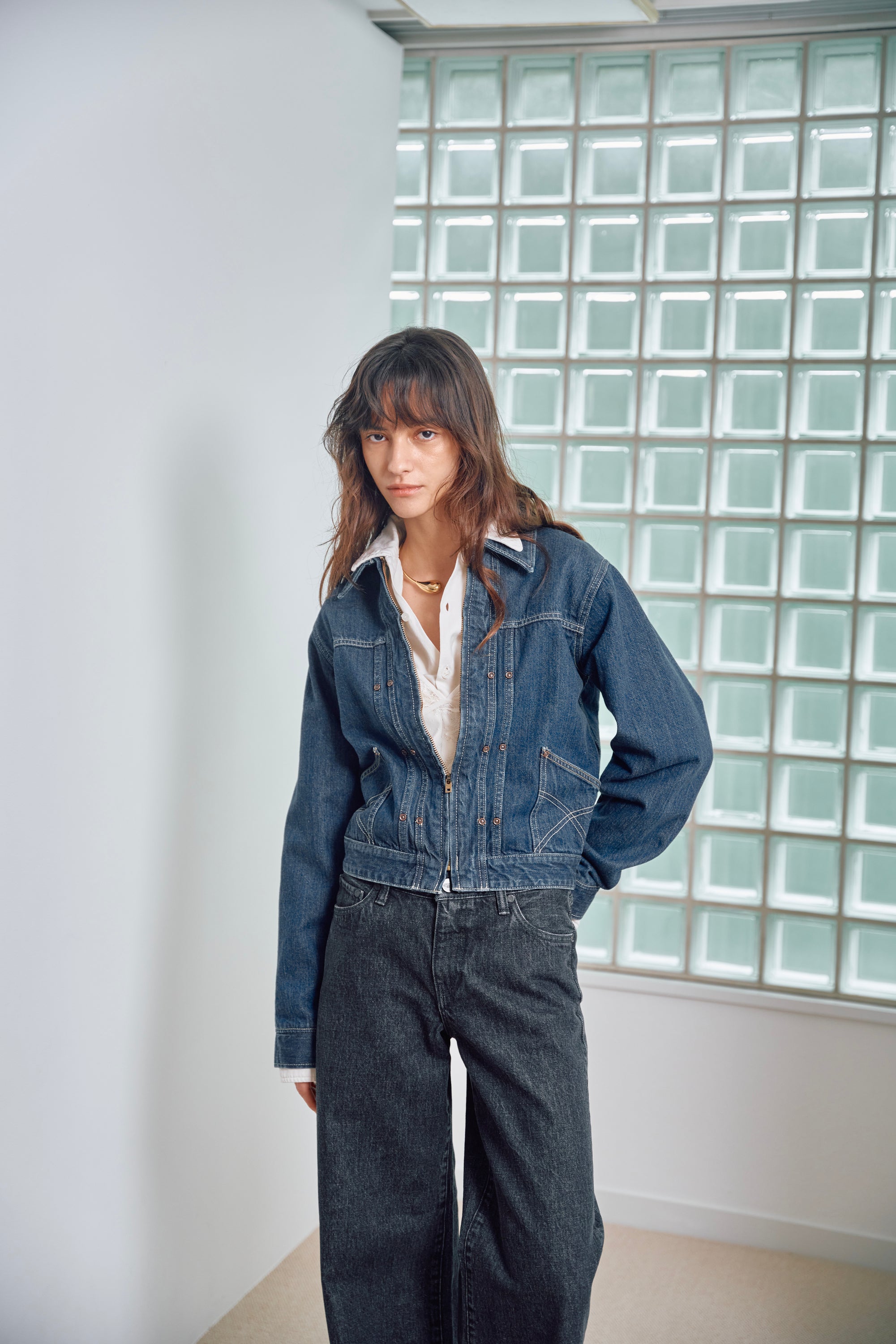 VINTAGE DENIM RIDING JACKET