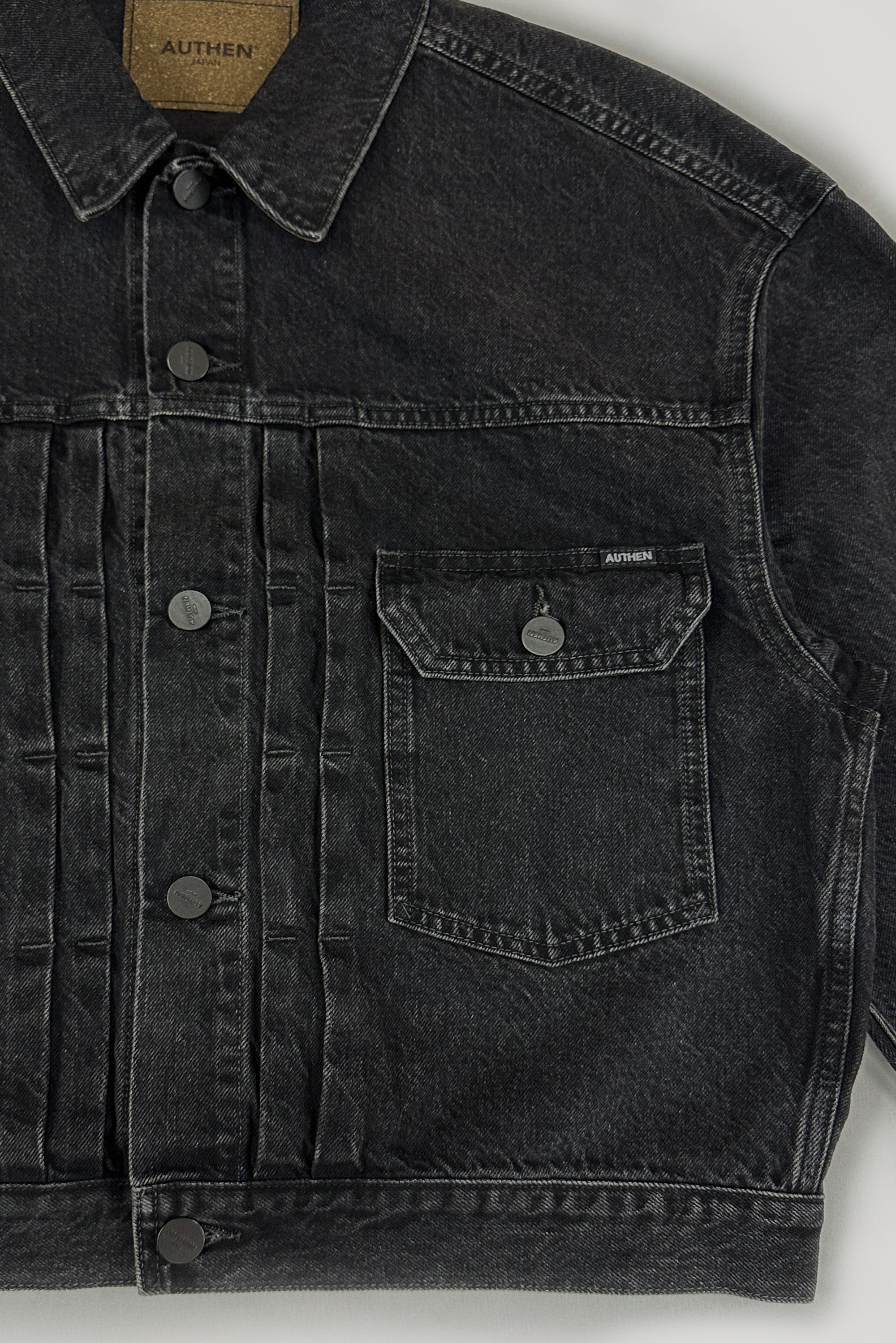 ブラックデニム トラッカージャケット