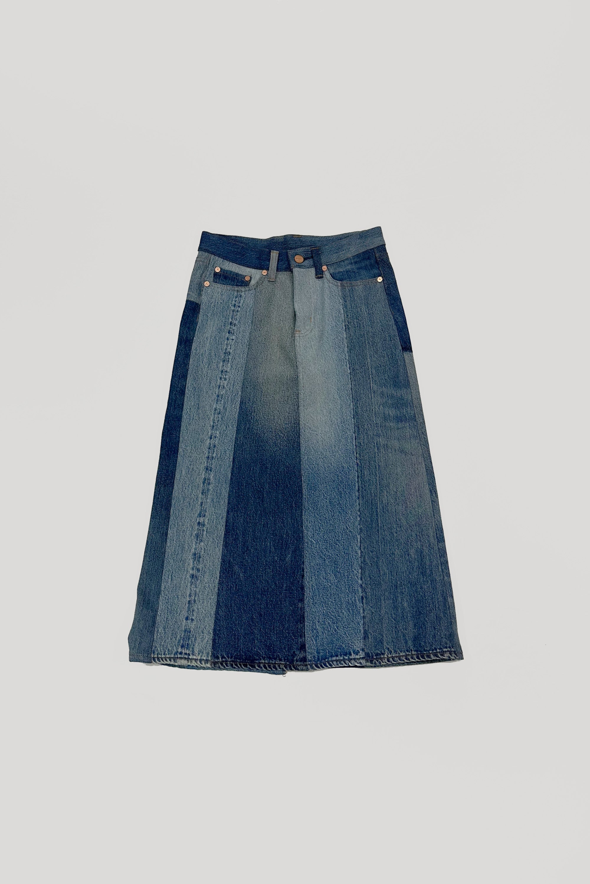 アップサイクル デニム Iラインスカート (WOMEN)