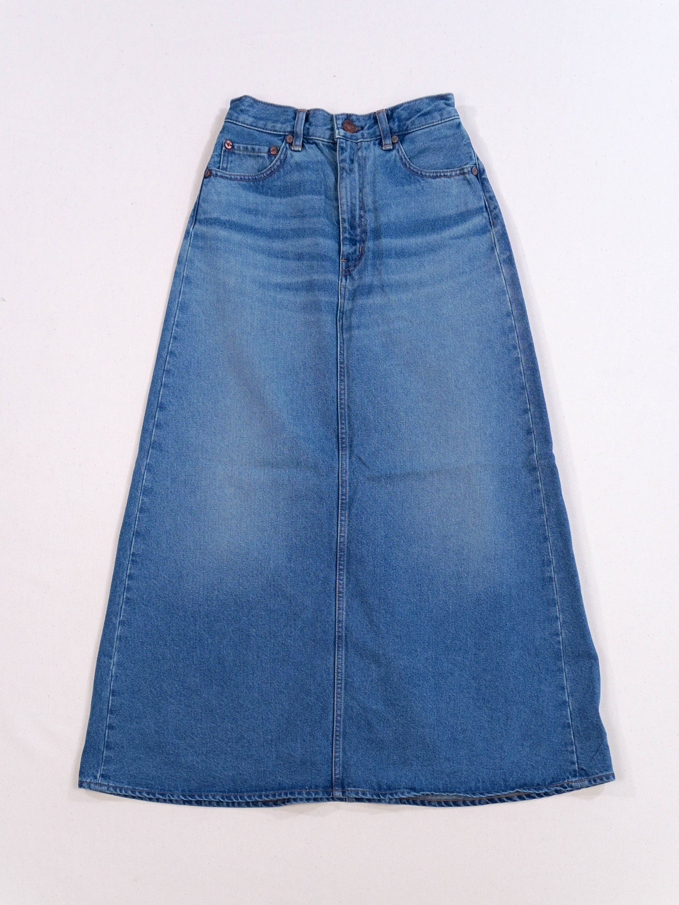 サーキュラーデニム マキシスカート (women)