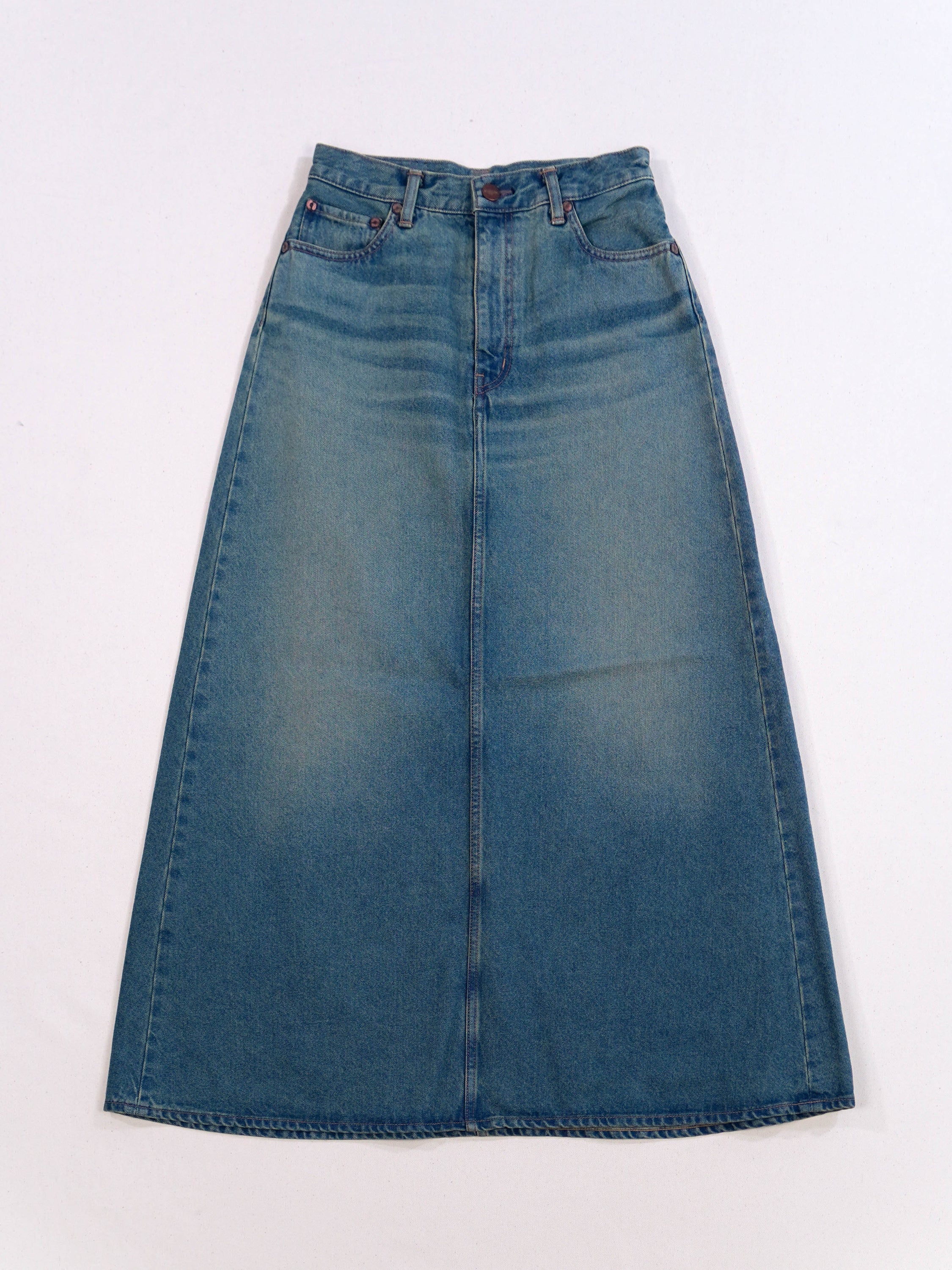 サーキュラーデニム マキシスカート (women)