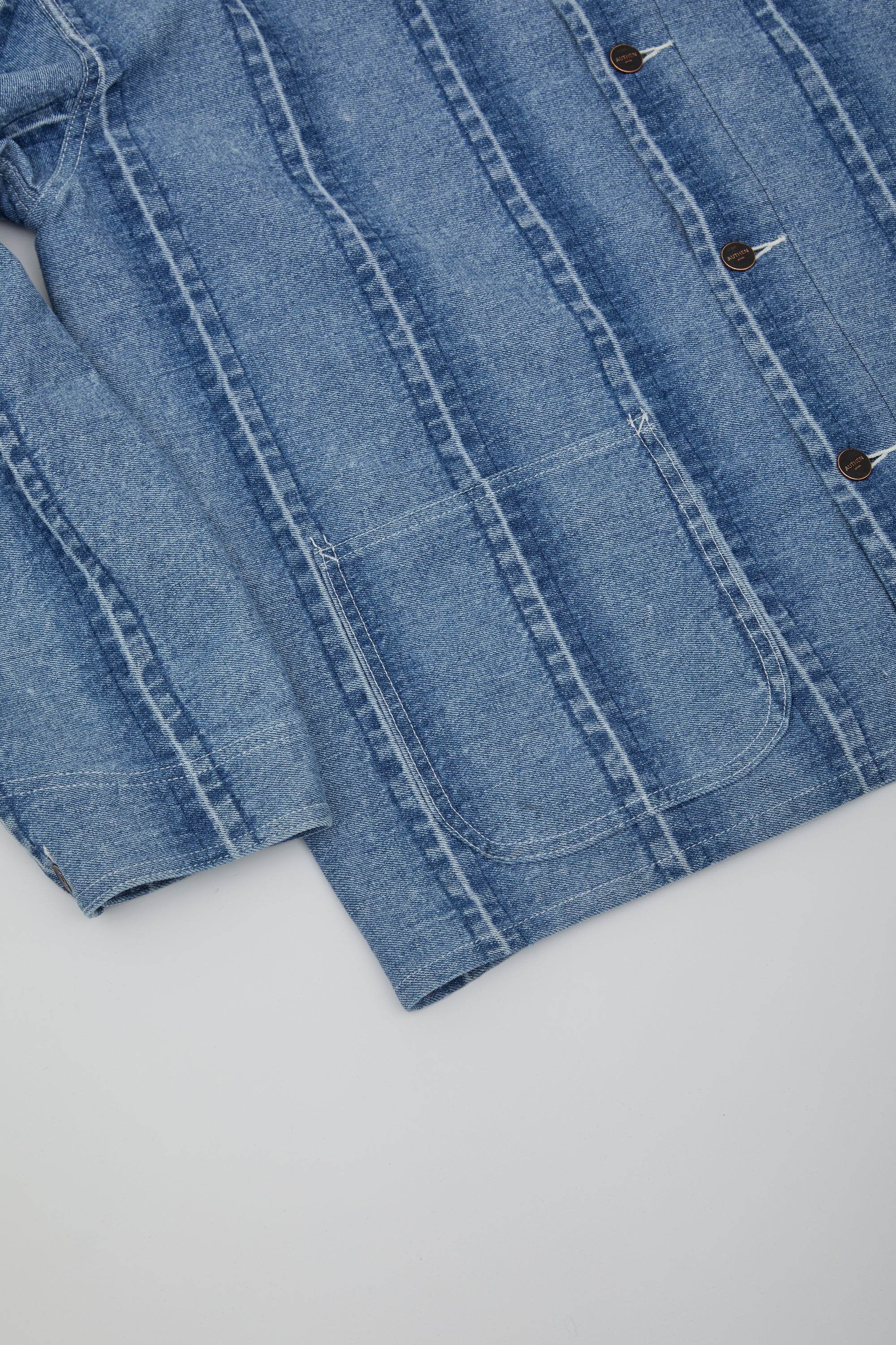 サーキュラーデニム ストライプ ジャケット