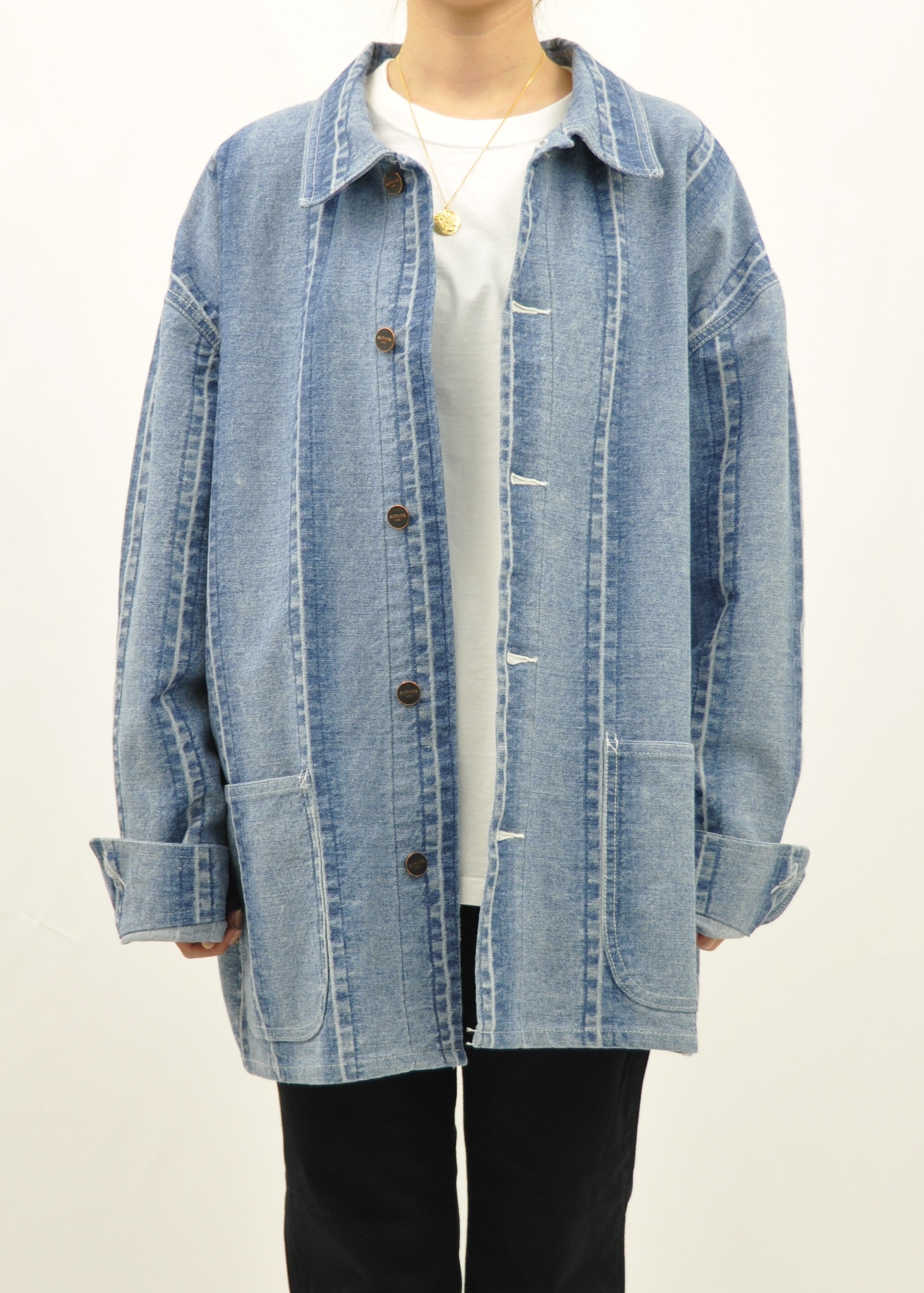 サーキュラーデニム ストライプ ジャケット