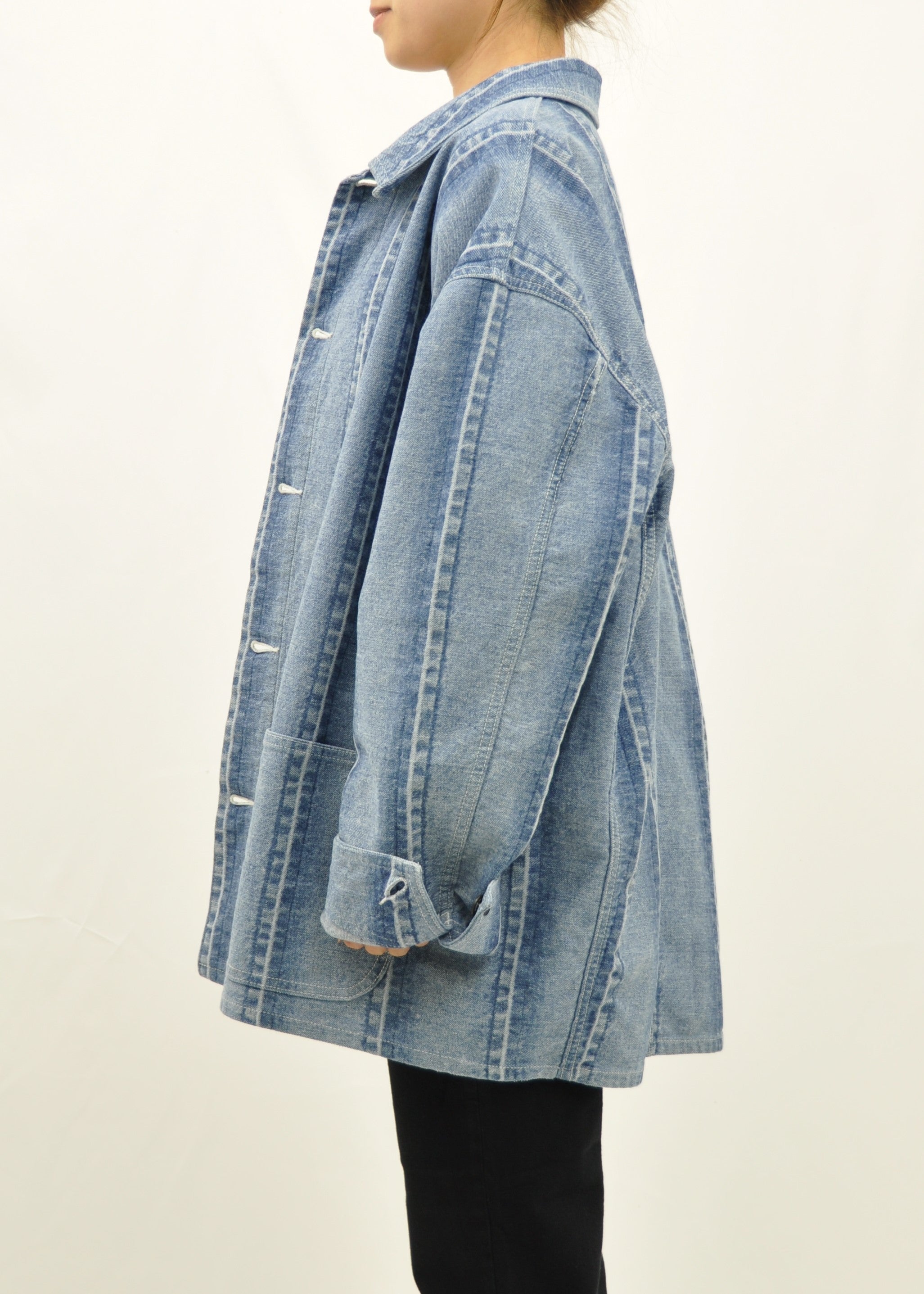 サーキュラーデニム ストライプ ジャケット