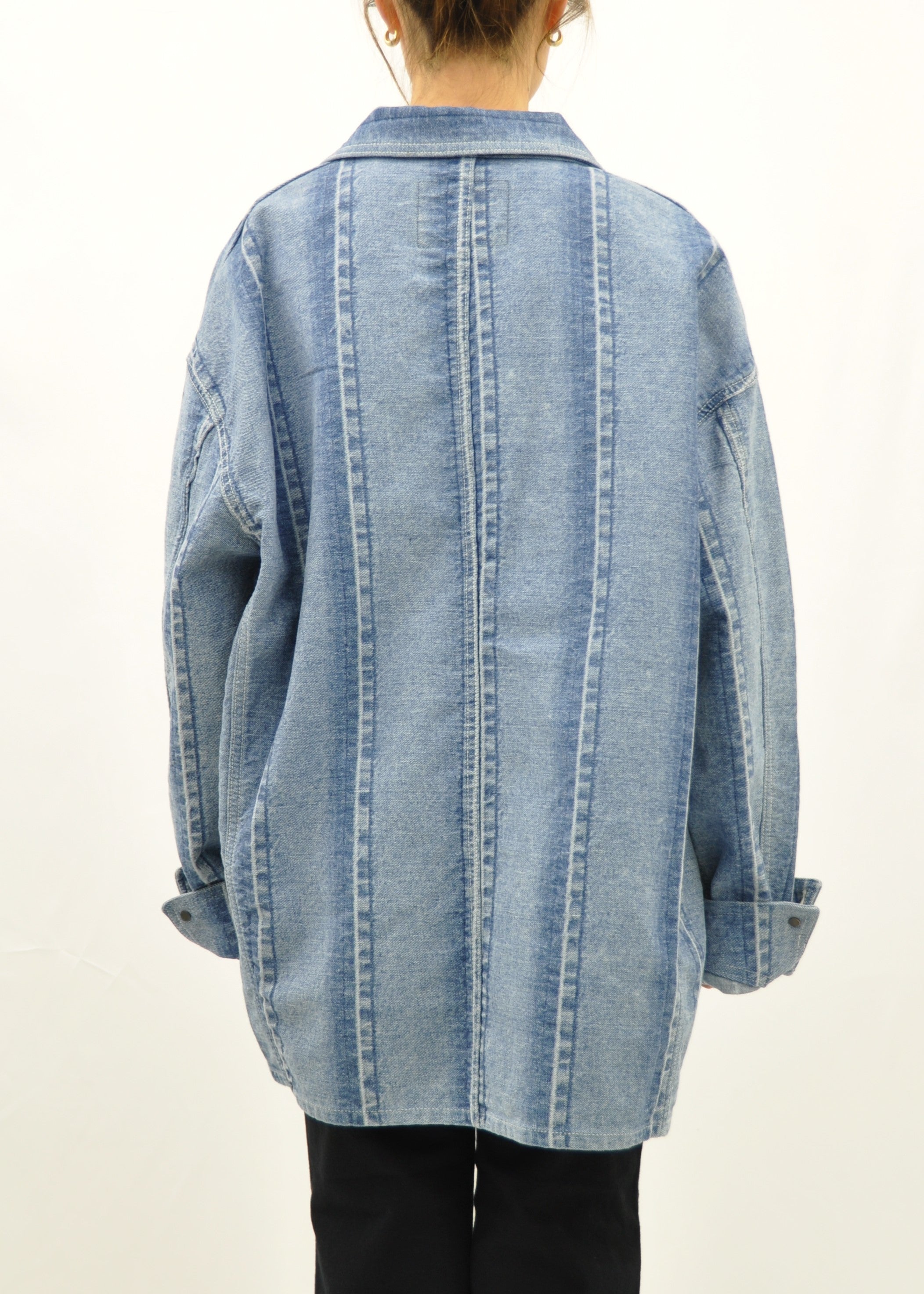 サーキュラーデニム ストライプ ジャケット