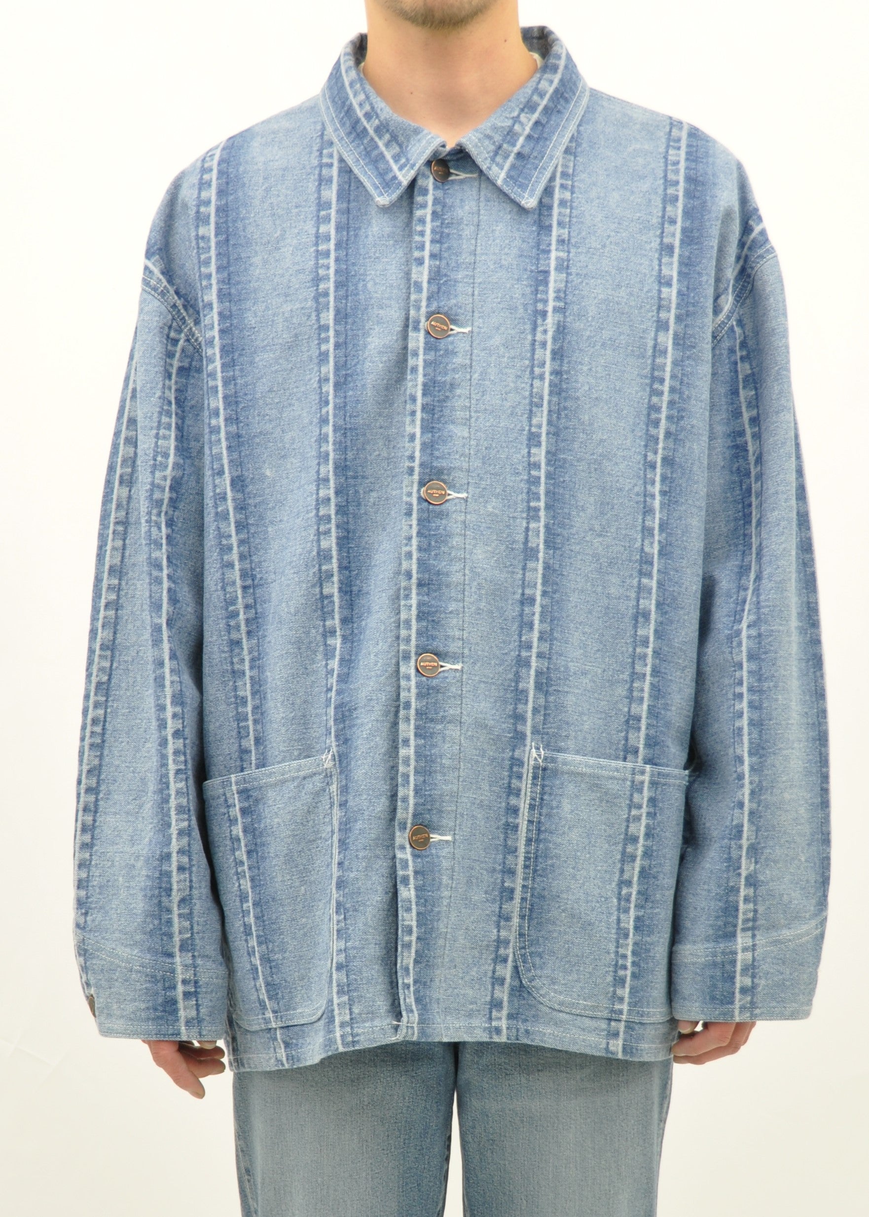 サーキュラーデニム ストライプ ジャケット