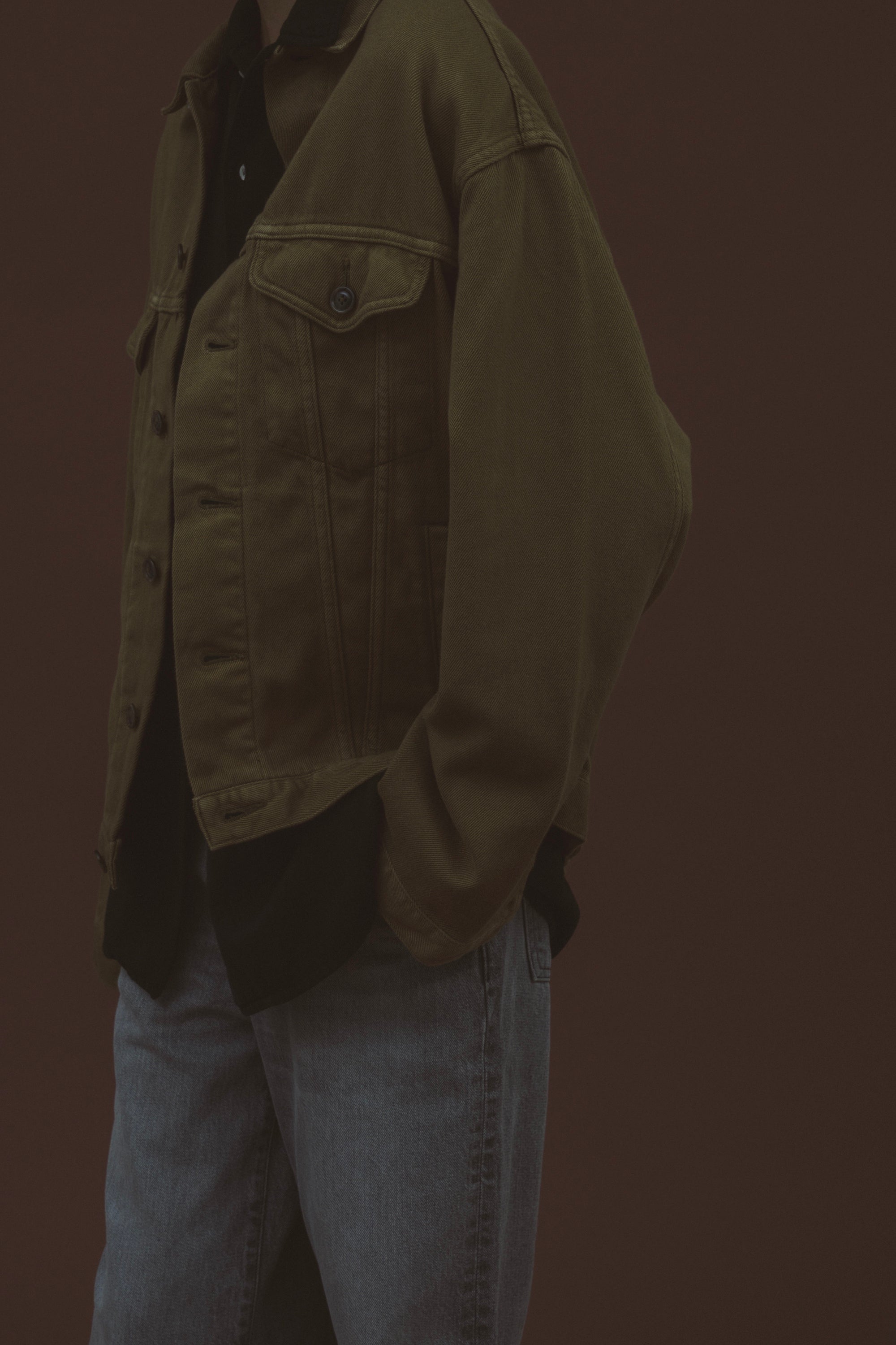 SILKNIZED CHINO TRUCKER JACKET (men)