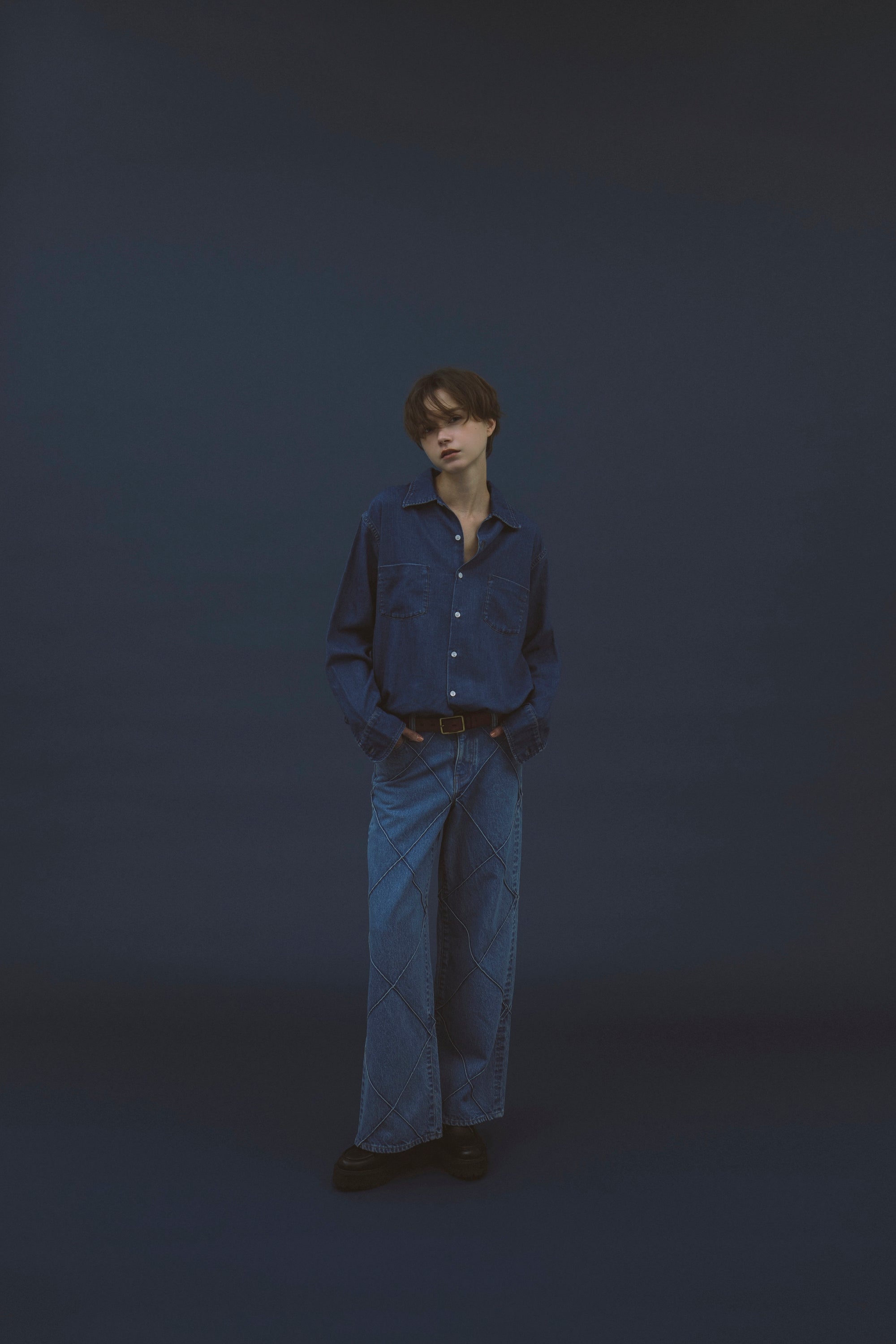 ARGYLE TUCK WIDE JEAN