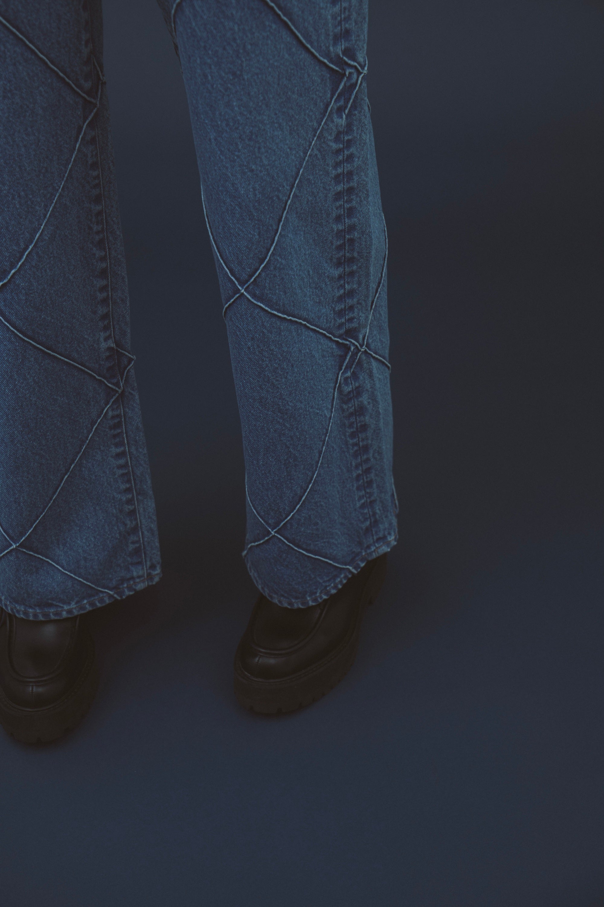ARGYLE TUCK WIDE JEAN