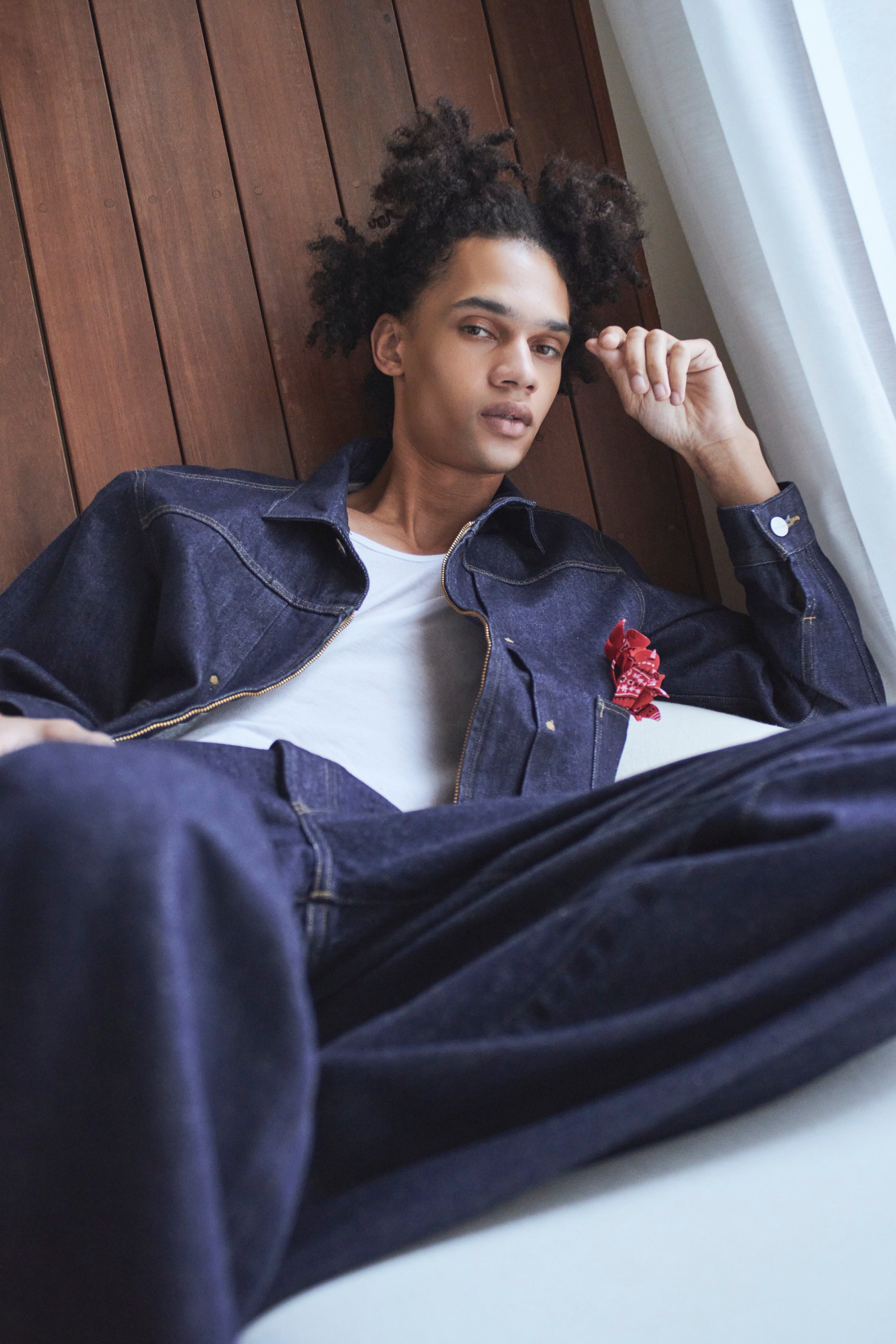 VINTAGE  DENIM ZIP UP JACKET