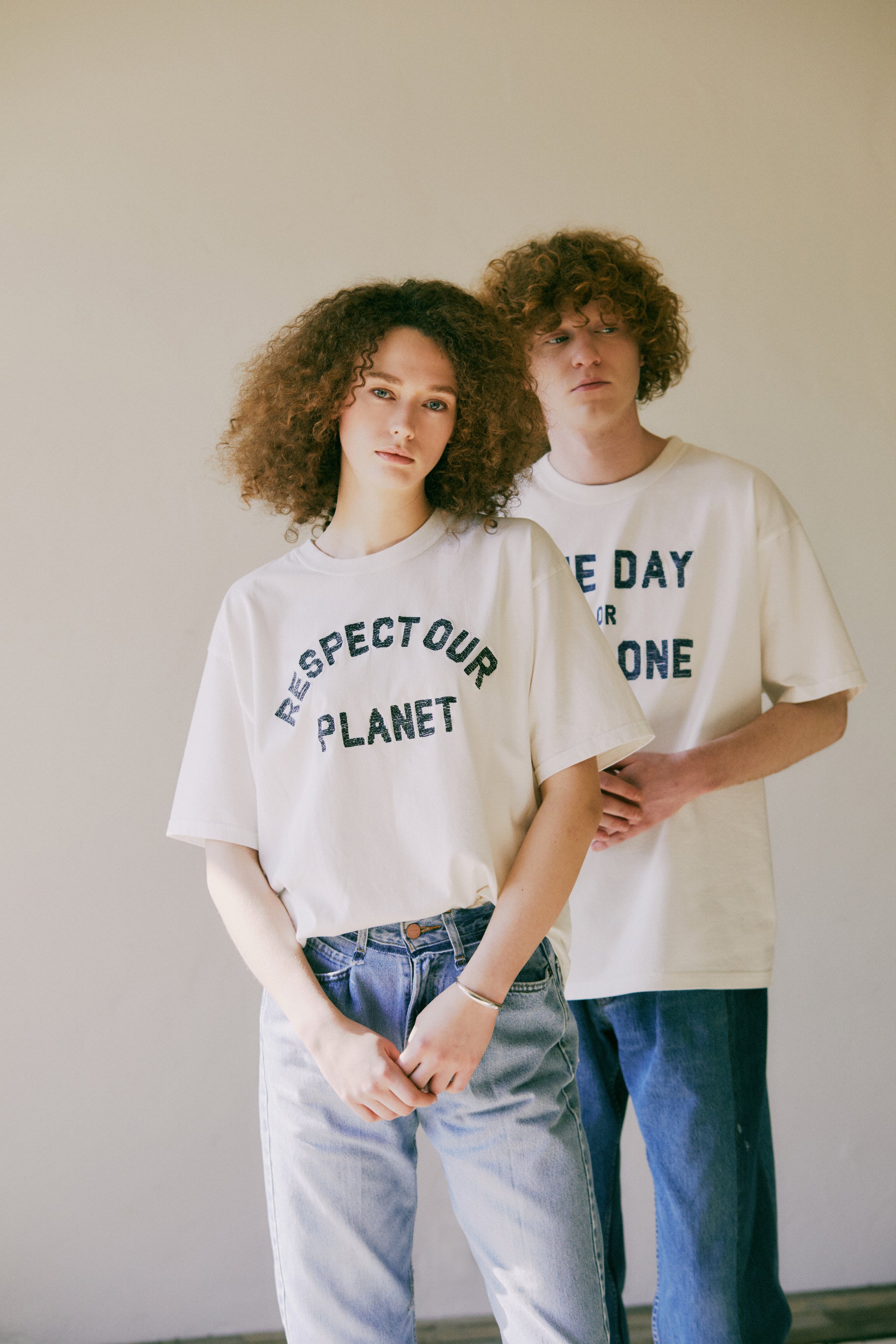 オーガニックコットン SS　リスペクト　刺繍Tシャツ