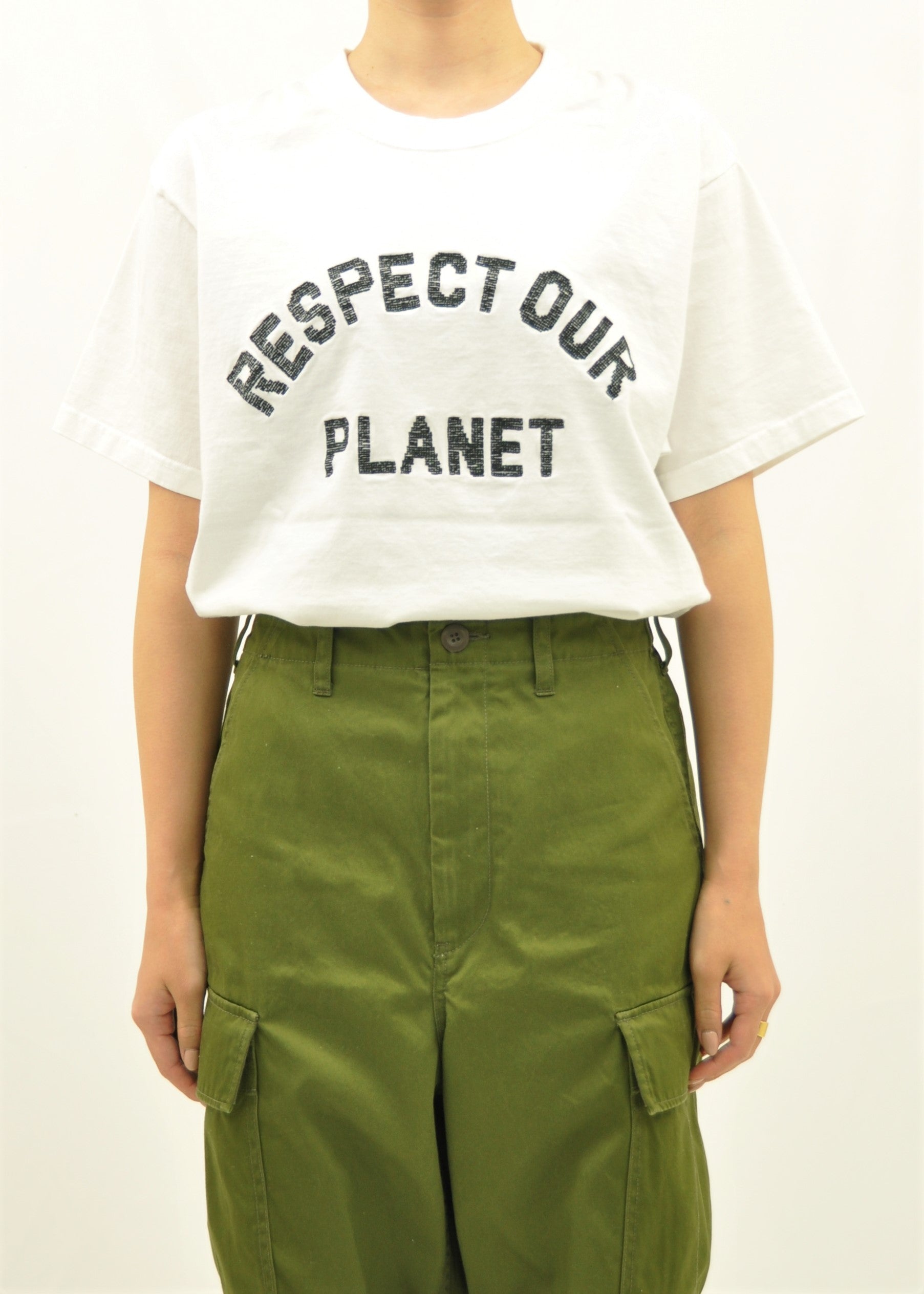 オーガニックコットン SS　リスペクト　刺繍Tシャツ