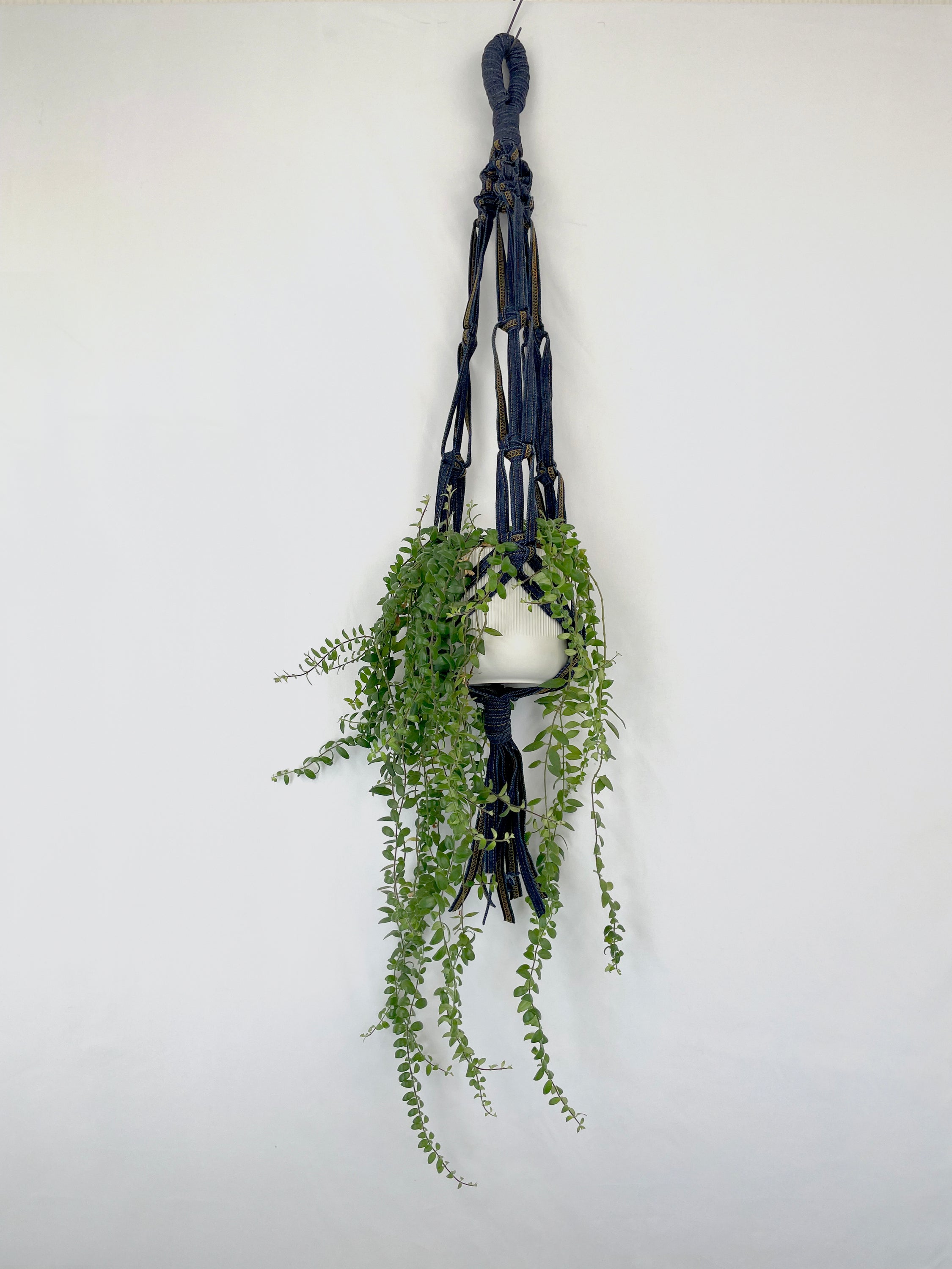 Denim plant hanger